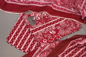 BLOCK PRINT COTTON UNSTITCHED SUIT
