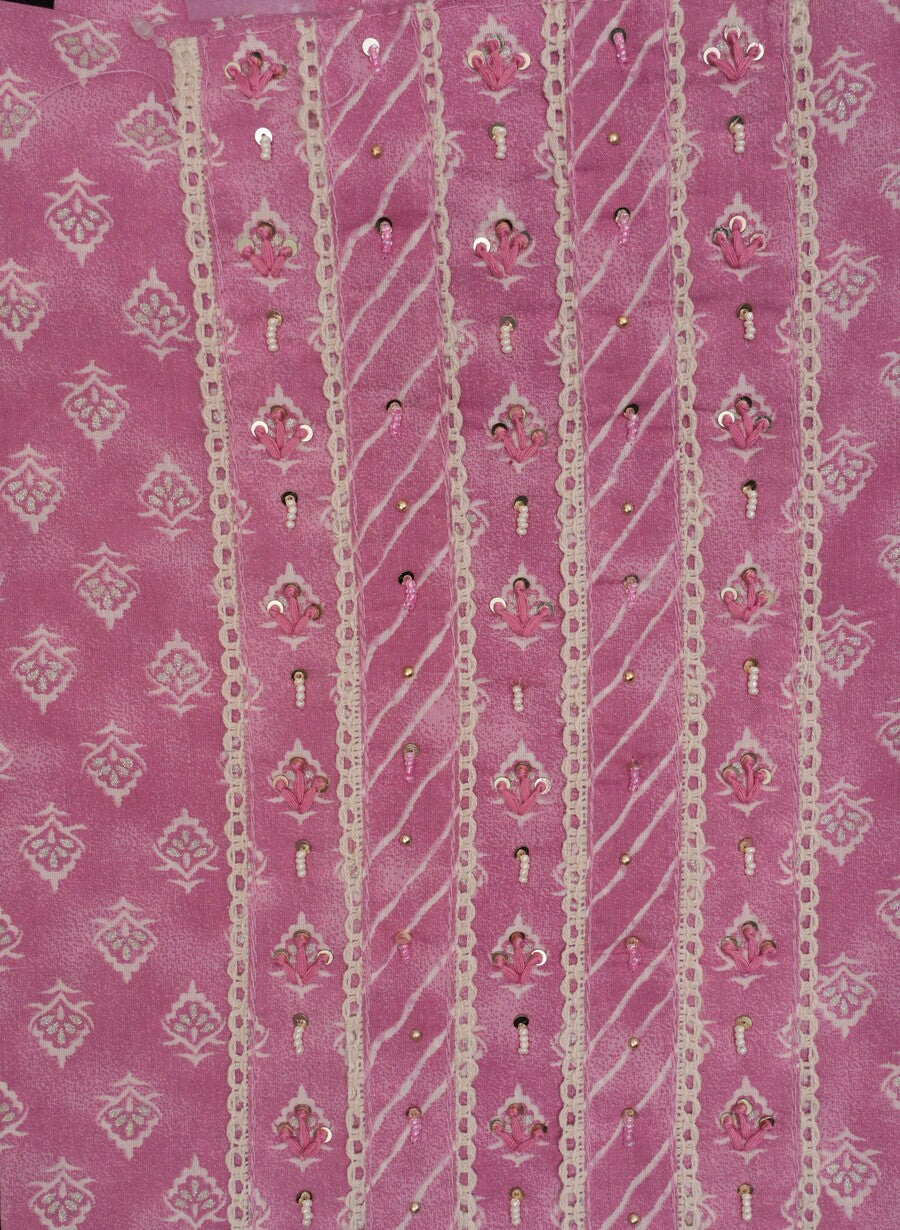 CHARMING LILAC PRINTED COTTON SUIT SET