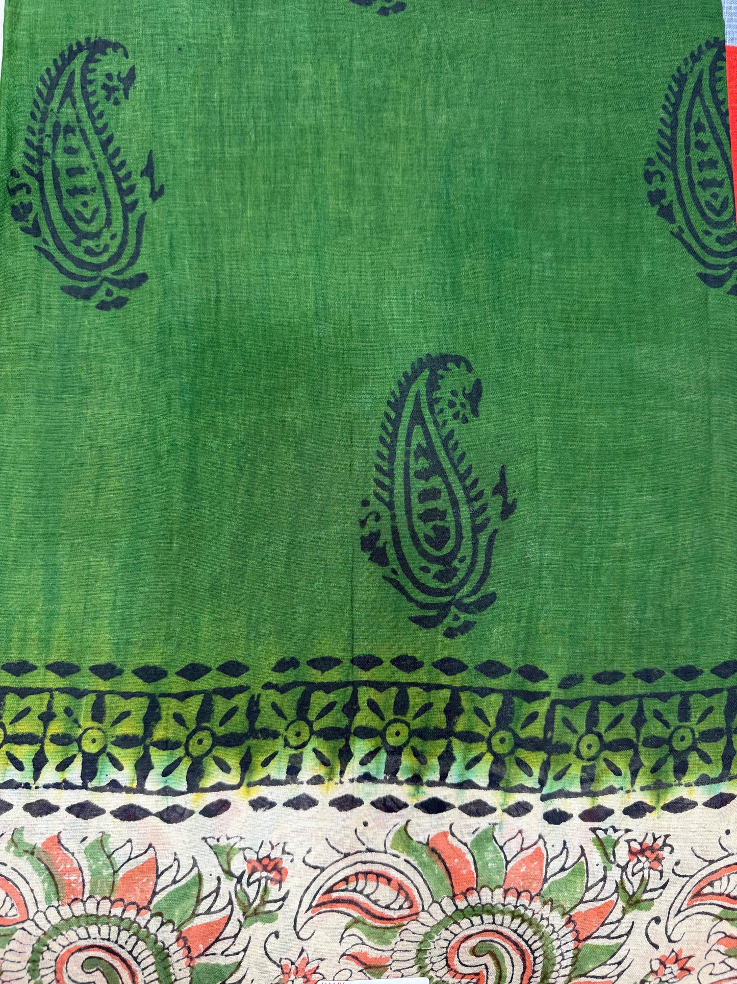 RUSTIC & BEIGE HAND BLOCK PRINT COTTON SAREE