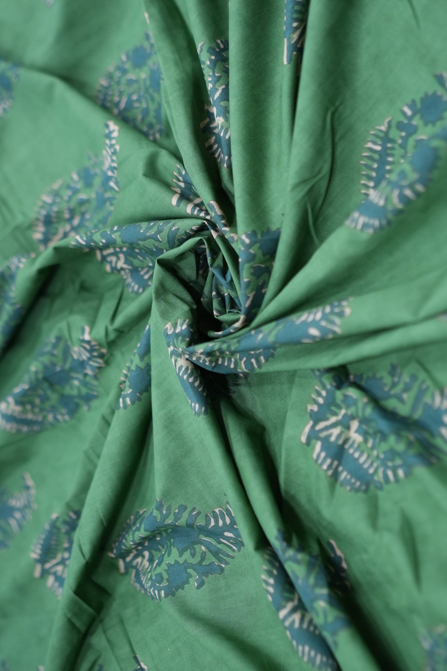 LUSH GREEN IKAT-INSPIRED COTTON FABRIC