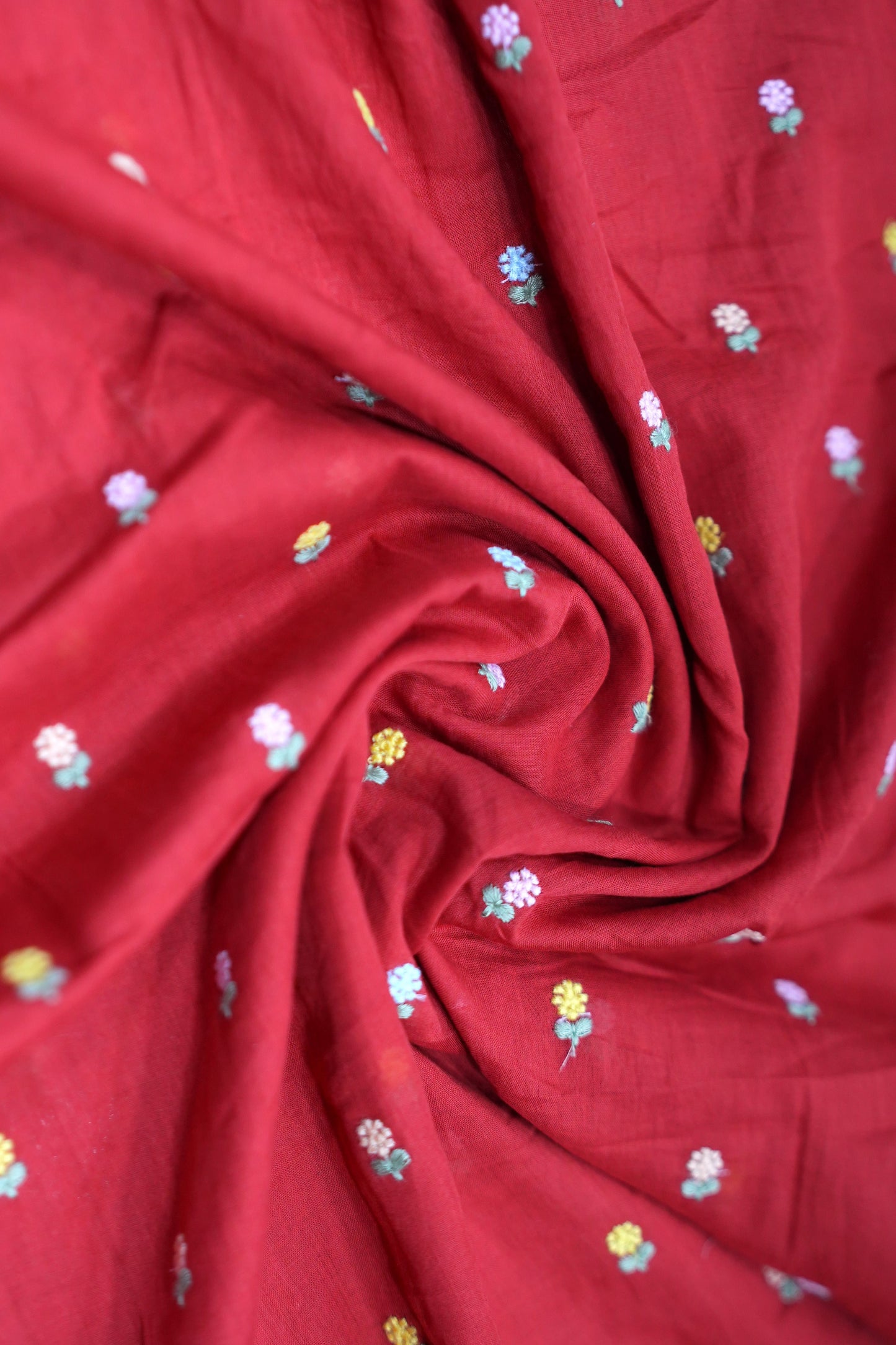 MUL COTTON WITH FLOWER EMBROIDERY