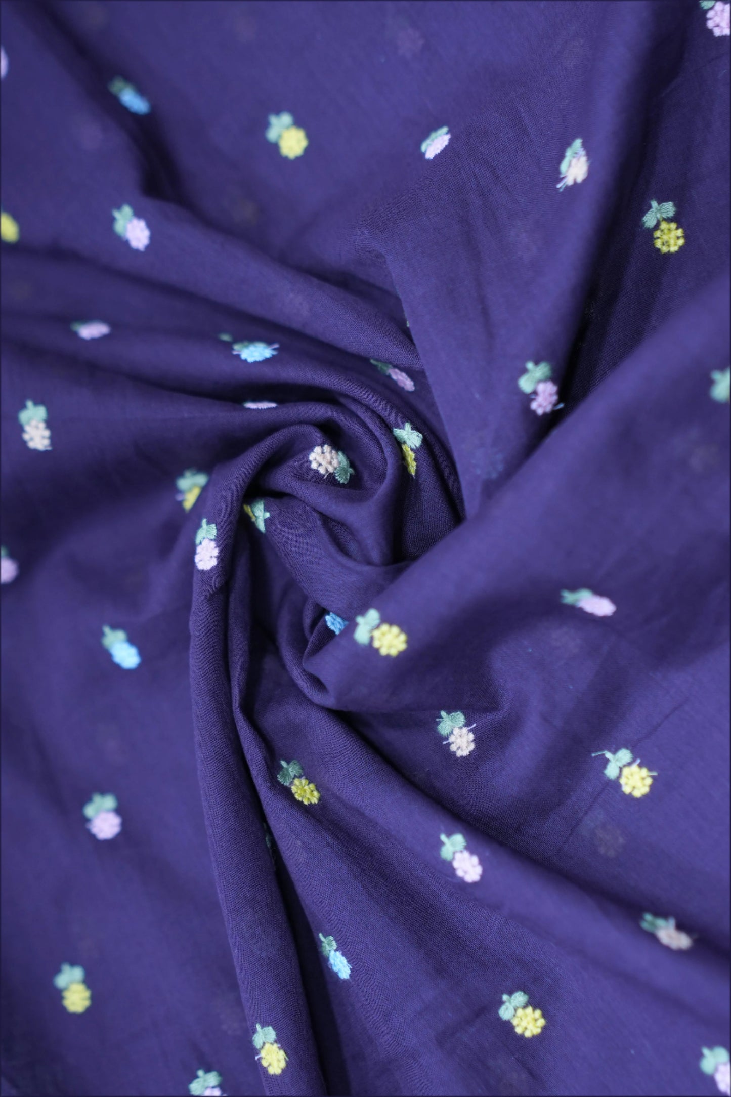 MUL COTTON WITH FLOWER EMBROIDERY