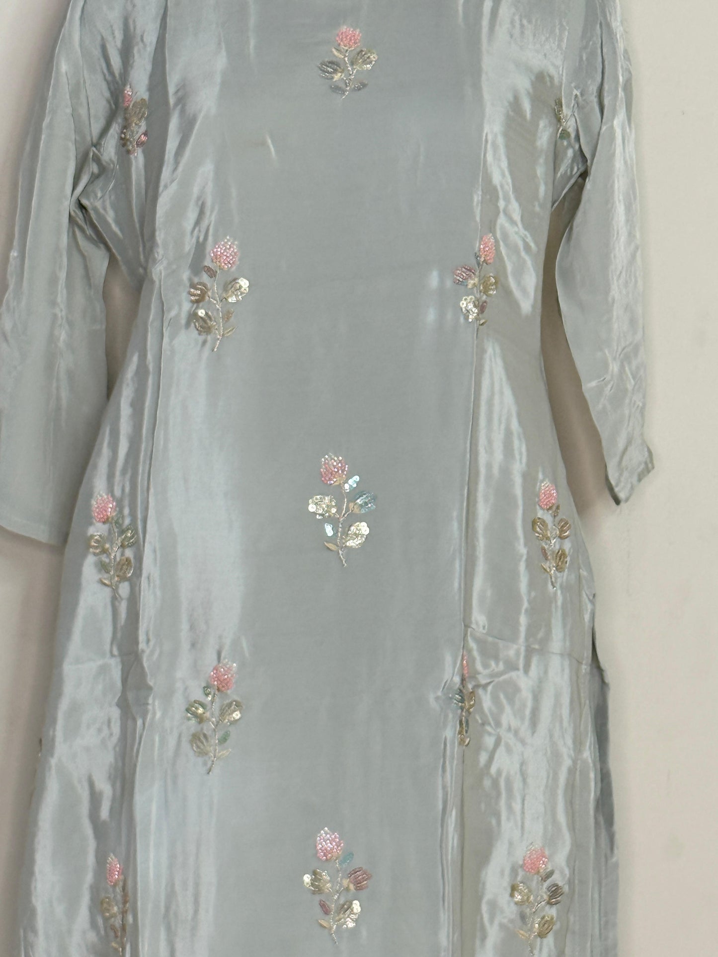 Mint Gulbahar Embroidered Kurta Set