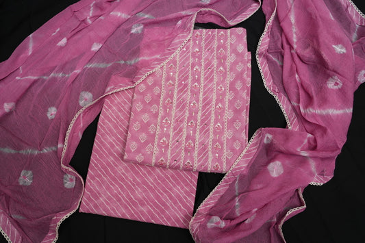 CHARMING LILAC PRINTED COTTON SUIT SET