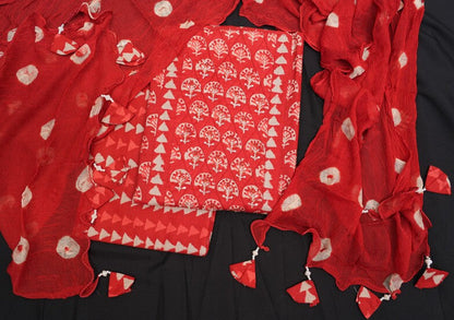 JAIPURI PURE COTTON HAND BLOCK UNSTITCHED SUIT