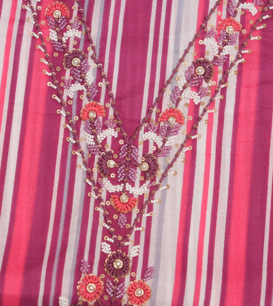 PLAYFUL MULTI-COLOR STRIPS UNSTITCHED SUIT