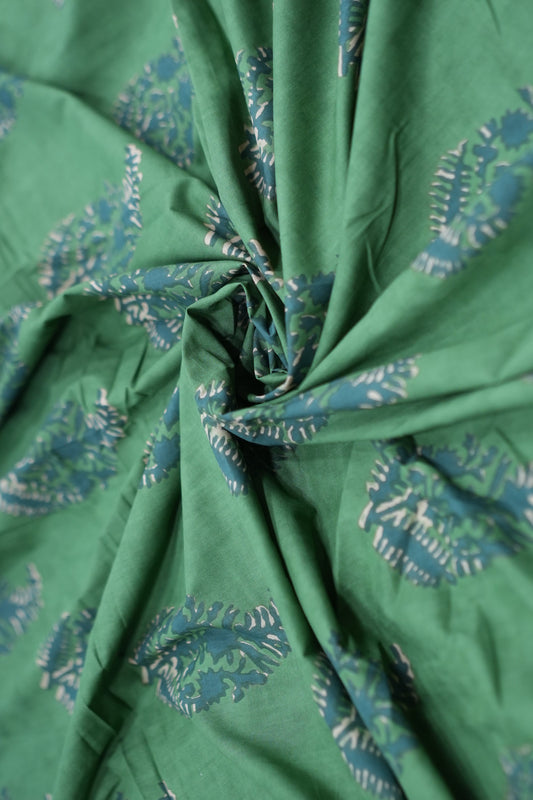 LUSH GREEN IKAT-INSPIRED COTTON FABRIC