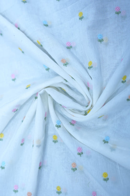 MUL COTTON WITH FLOWER EMBROIDERY