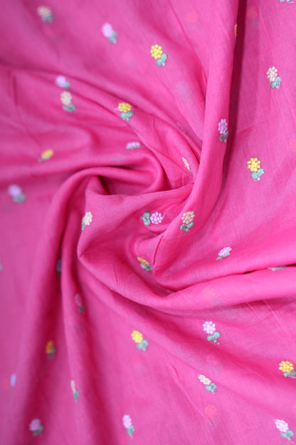 MUL COTTON WITH FLOWER EMBROIDERY