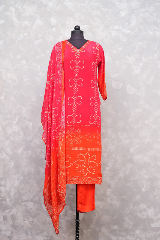 FIERY BANDHANI OMBRE SUIT SET 3