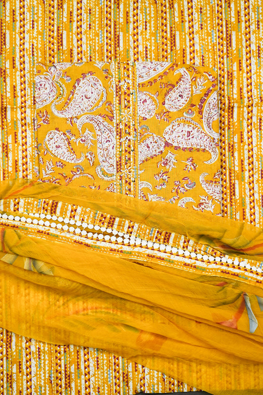 PAISLEY COTTON UNSTITCHED SUIT