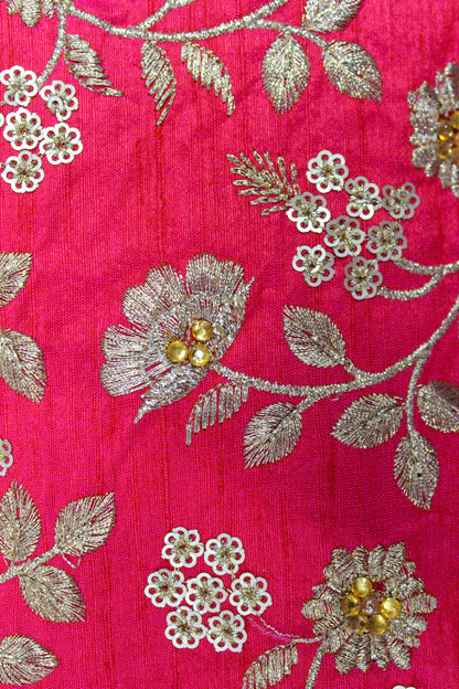 EMBROIDERED FLORAL SILK FABRIC