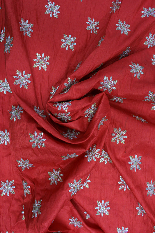 SNOWFLAKE INTRICATE EMBROIDERY FABRIC