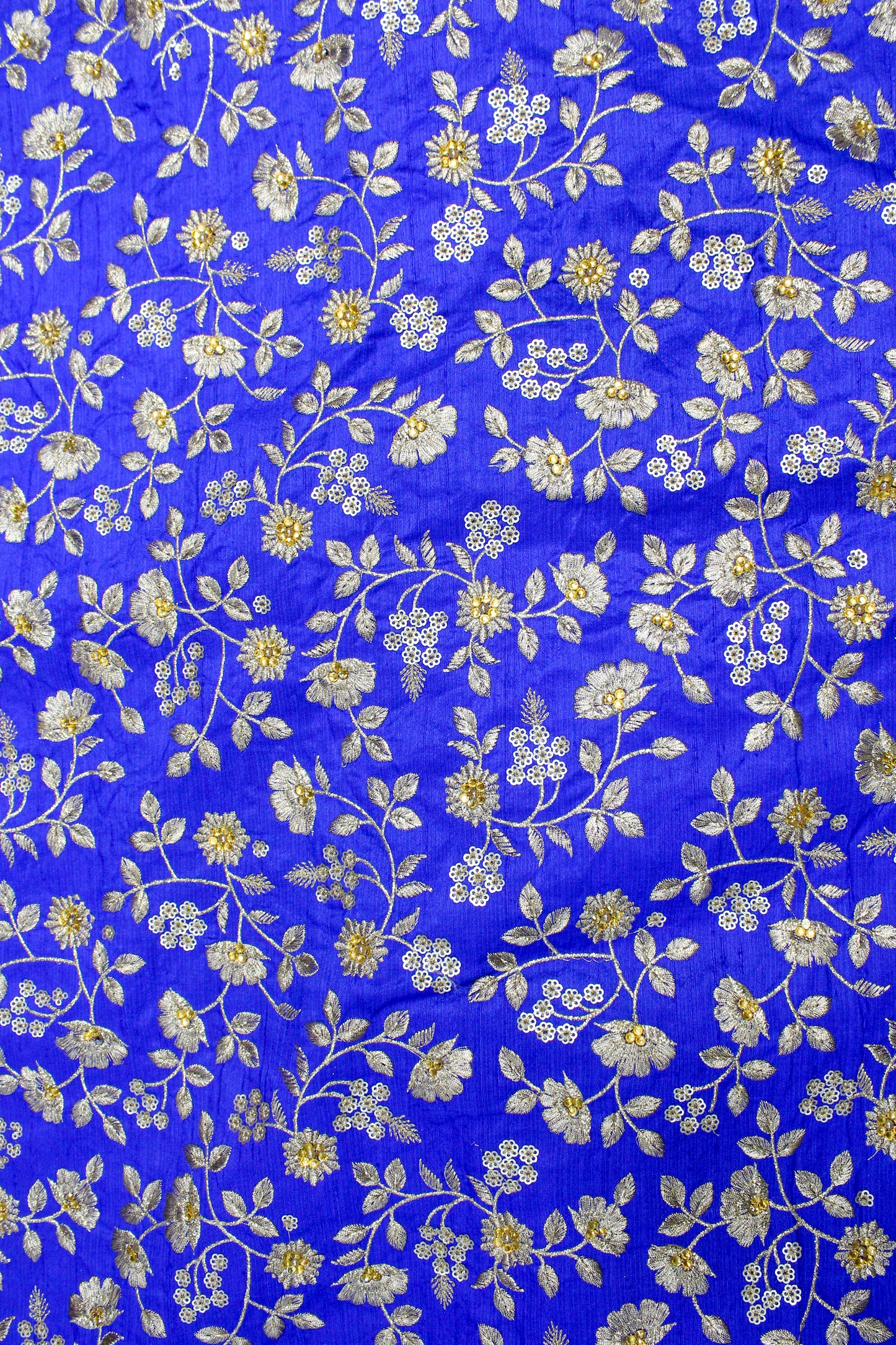 EMBROIDERED FLORAL SILK FABRIC