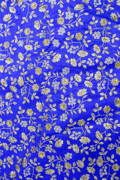 EMBROIDERED FLORAL SILK FABRIC