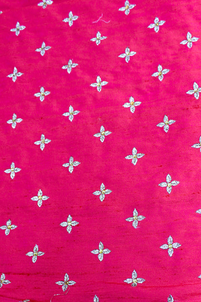 FLORAL FANTASY EMBROIDERED SILK FABRIC