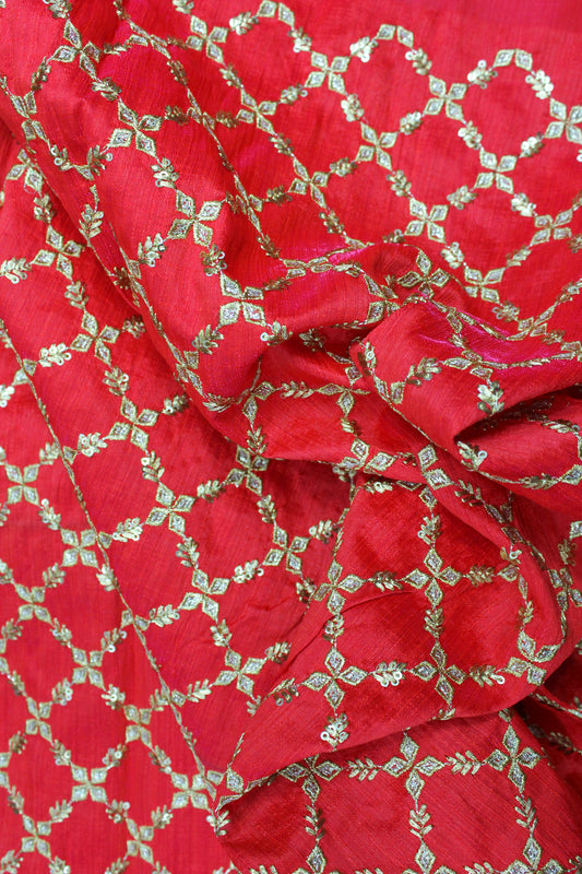 ELEGANCE WITH EMBROIDERED CHECKS FABRIC