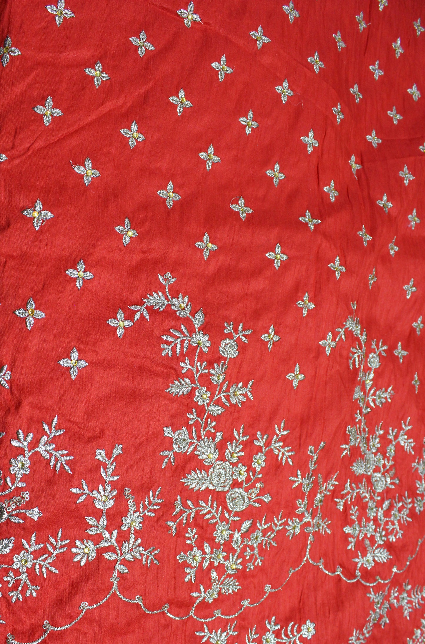 FLORAL FANTASY EMBROIDERED SILK FABRIC