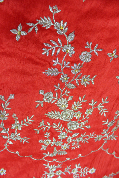 FLORAL FANTASY EMBROIDERED SILK FABRIC