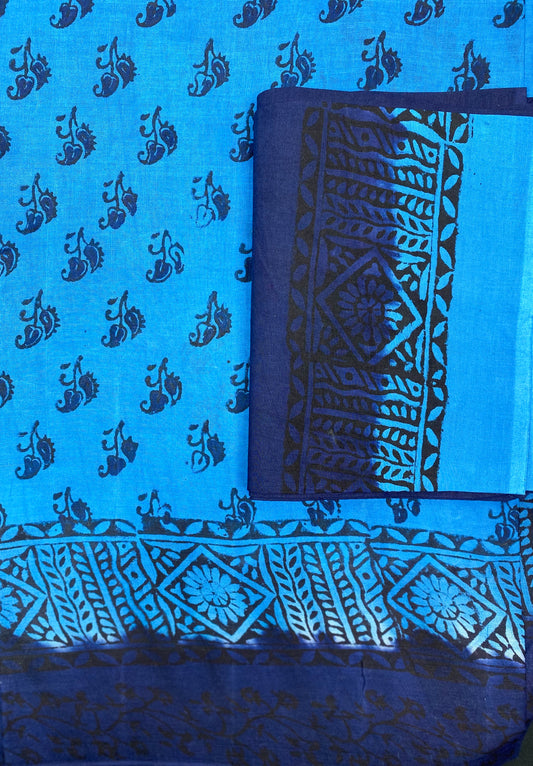 HAND-BLOCK PRINTED  COTTON SAREE