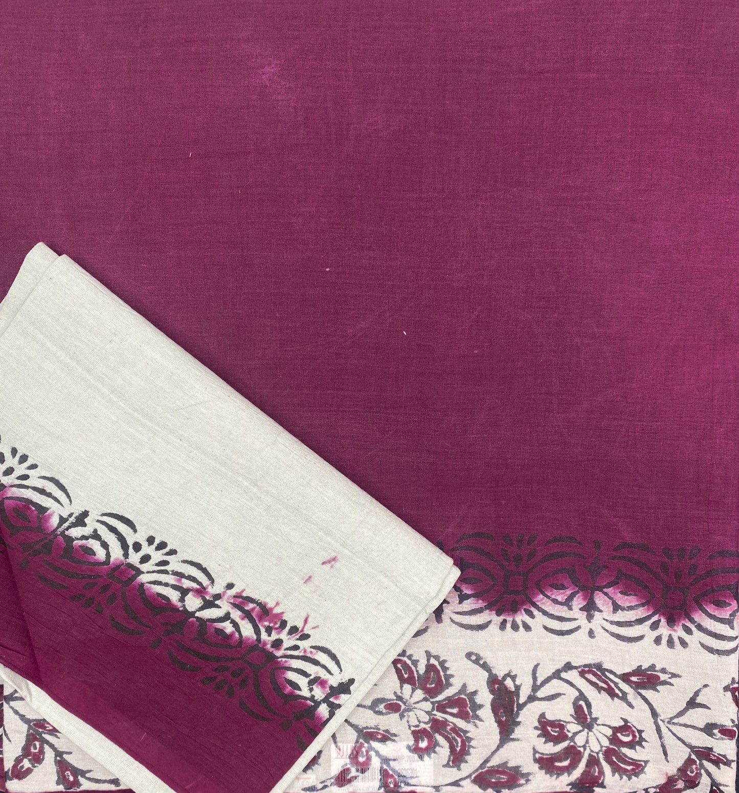 HAND-BLOCK PRINTED WITH MINIMALIST DESIGN PURE COTTON SAREE