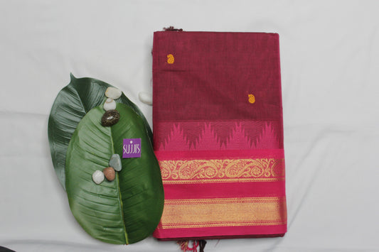 Maroon Pink gadwal cotton saree