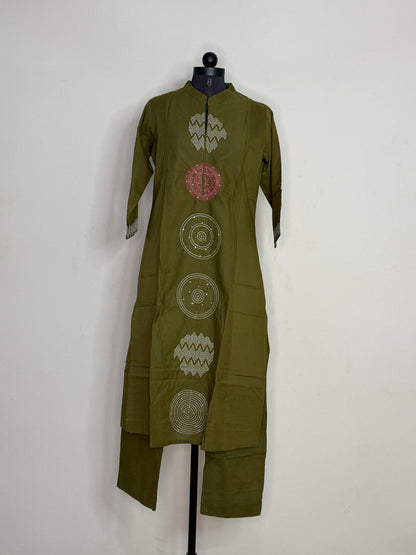Olive Rhythm Handcrafted Kurta Set