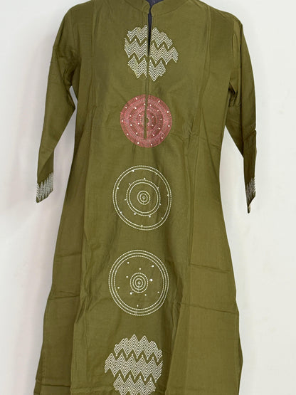Olive Rhythm Handcrafted Kurta Set