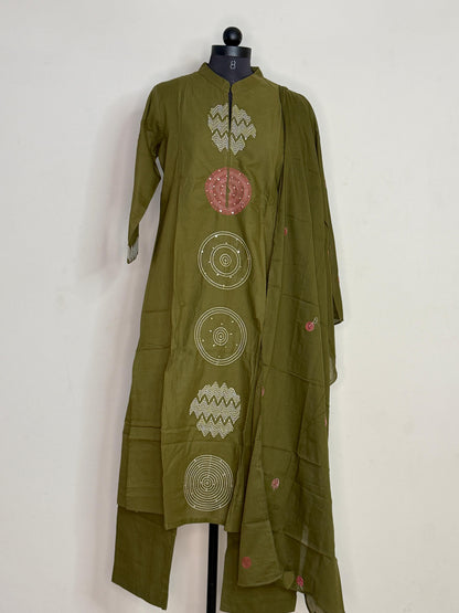 Olive Rhythm Handcrafted Kurta Set