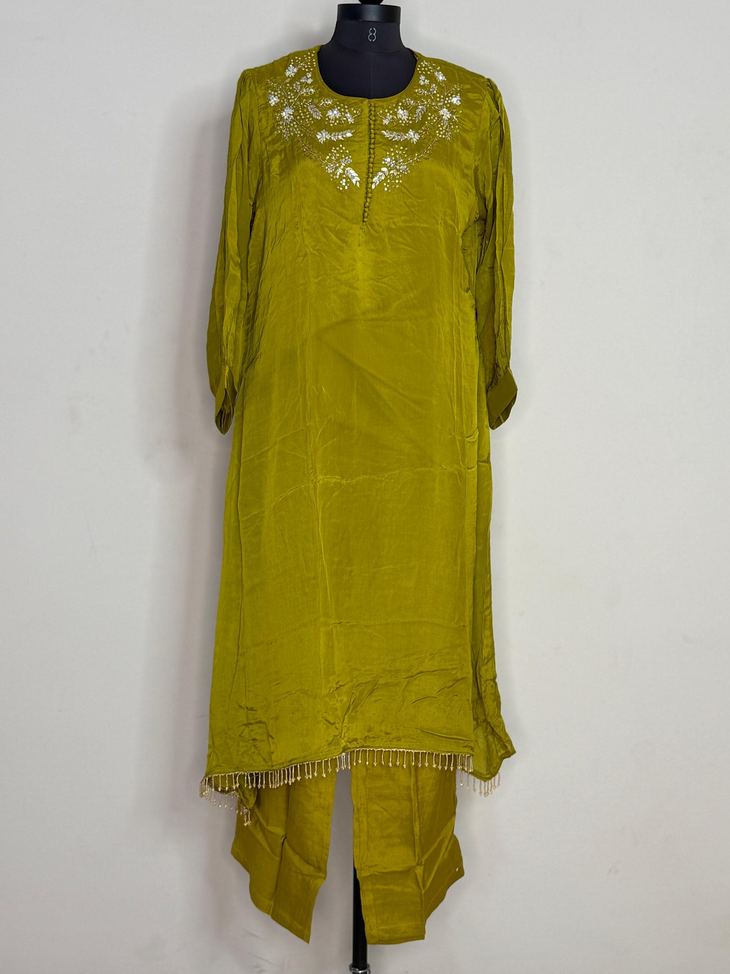 Olive Aura Embellished Kurta Set