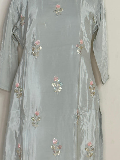 Mint Gulbahar Embroidered Kurta Set