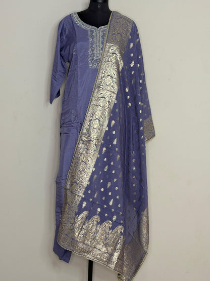 Neel Tara Zari Kurta Set