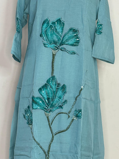 Aqua Bloom Handcrafted Kurta Set