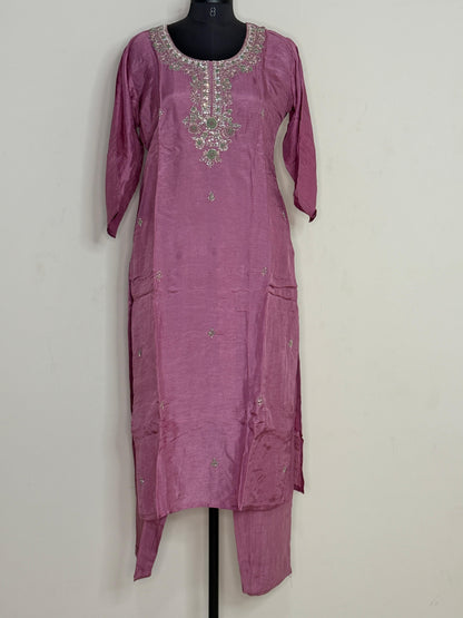 Rosewood Mist Embroidered Kurta Set