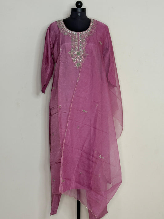 Rosewood Mist Embroidered Kurta Set