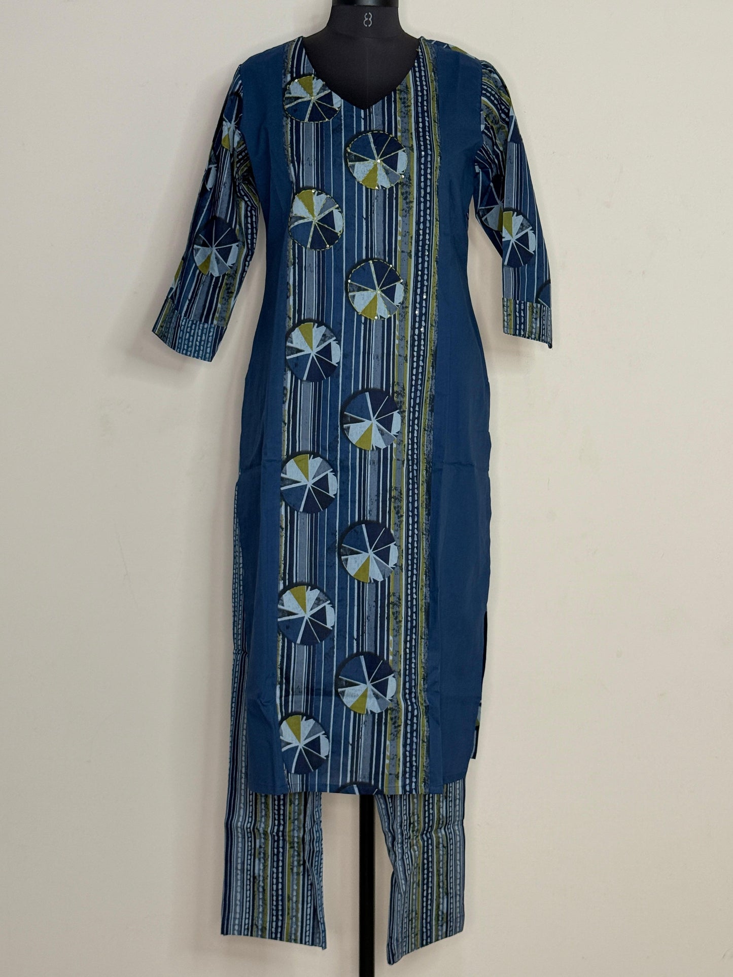 Indigo Chakra Cotton Kurta Set